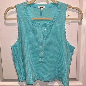 Aerie Sunspun Waffle Cropped Tank Top